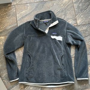 Gray Patagonia quarter snap fleece pullover